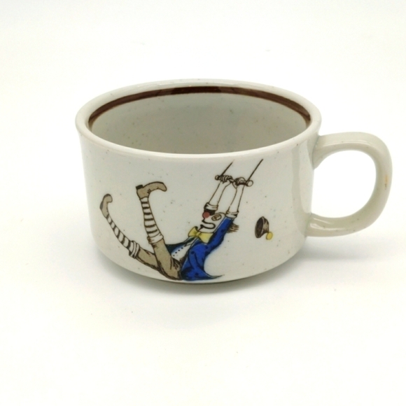 Vintage Otagiri Speckled Trapeze Clown Circus coffee mug - Picture 1 of 4